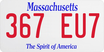 MA license plate 367EU7