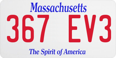 MA license plate 367EV3