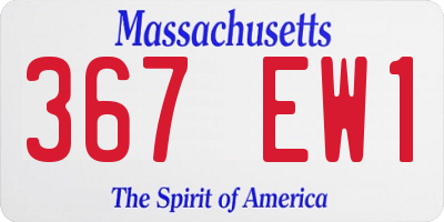 MA license plate 367EW1