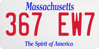 MA license plate 367EW7