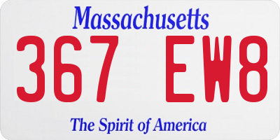 MA license plate 367EW8