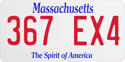 MA license plate 367EX4
