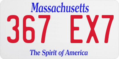 MA license plate 367EX7