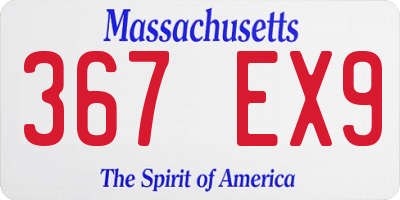 MA license plate 367EX9