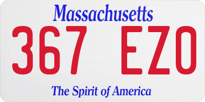 MA license plate 367EZ0