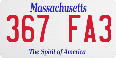 MA license plate 367FA3