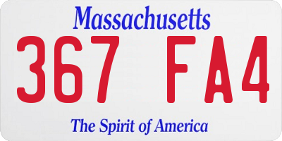 MA license plate 367FA4