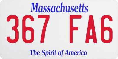 MA license plate 367FA6