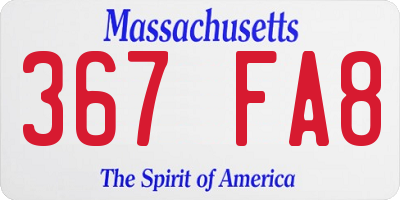 MA license plate 367FA8