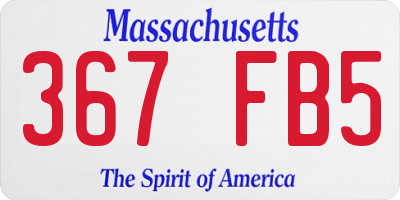 MA license plate 367FB5