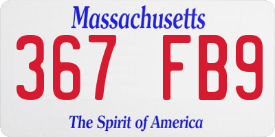 MA license plate 367FB9