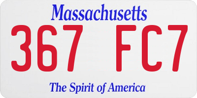 MA license plate 367FC7