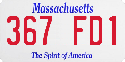 MA license plate 367FD1