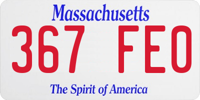MA license plate 367FE0