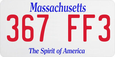 MA license plate 367FF3