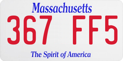 MA license plate 367FF5