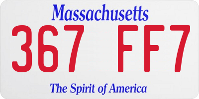 MA license plate 367FF7