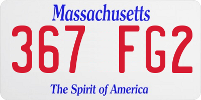MA license plate 367FG2