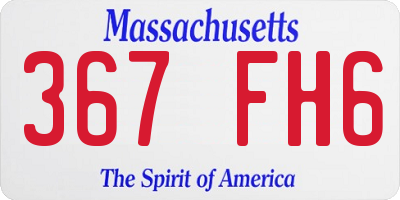 MA license plate 367FH6