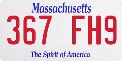 MA license plate 367FH9