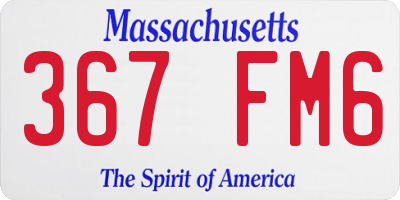 MA license plate 367FM6