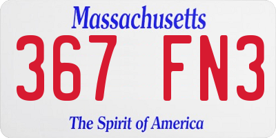 MA license plate 367FN3