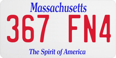 MA license plate 367FN4