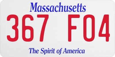 MA license plate 367FO4