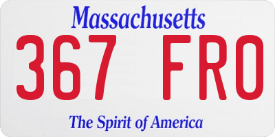 MA license plate 367FR0