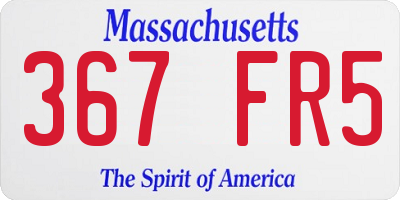 MA license plate 367FR5