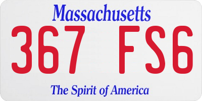 MA license plate 367FS6