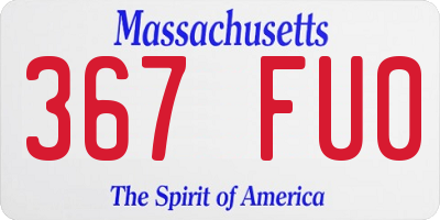 MA license plate 367FU0