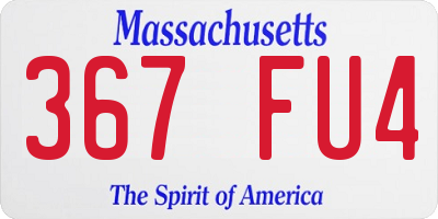 MA license plate 367FU4