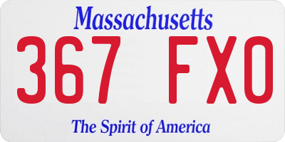 MA license plate 367FX0