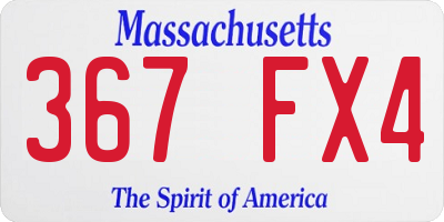 MA license plate 367FX4