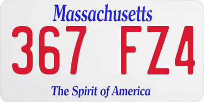 MA license plate 367FZ4
