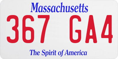 MA license plate 367GA4