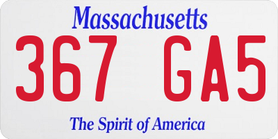 MA license plate 367GA5