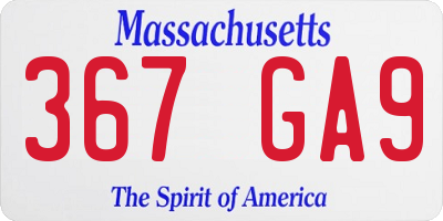 MA license plate 367GA9