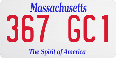 MA license plate 367GC1