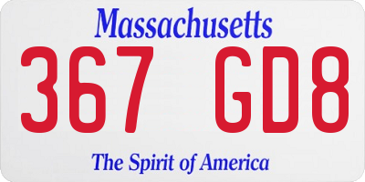 MA license plate 367GD8