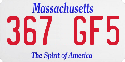 MA license plate 367GF5