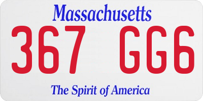MA license plate 367GG6