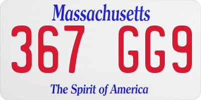 MA license plate 367GG9