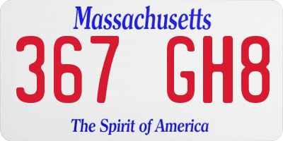 MA license plate 367GH8
