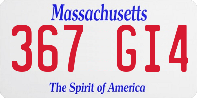 MA license plate 367GI4