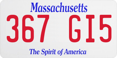 MA license plate 367GI5