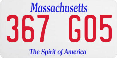 MA license plate 367GO5