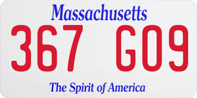 MA license plate 367GO9