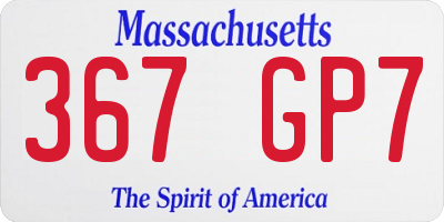MA license plate 367GP7